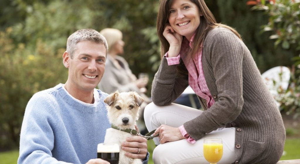 Dog at a pub